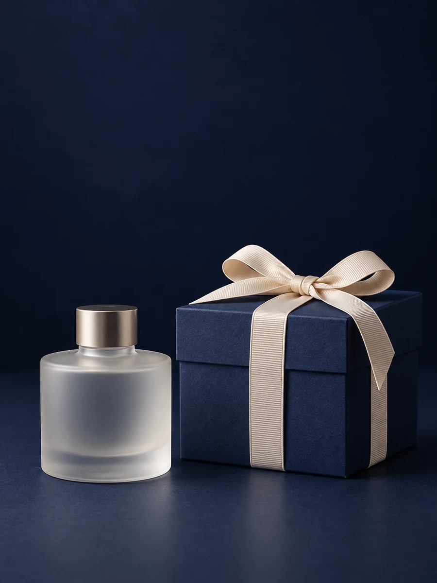 AI-generated gift composition used as a styling example, not a jewelry photography test